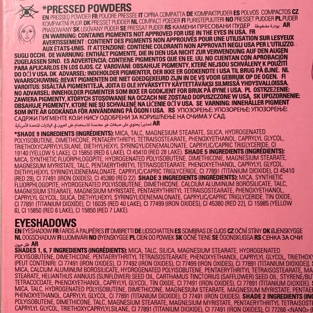 Revolution X Pink Ladies eye shadow palette featuring 9 different shades.